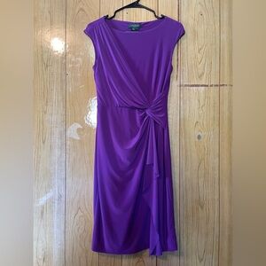 Lauren Ralph Lauren fusia/ purple Knot-Front Women's Dress